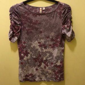 Anthropologie Little Yellow Button Floral Top Sz.S